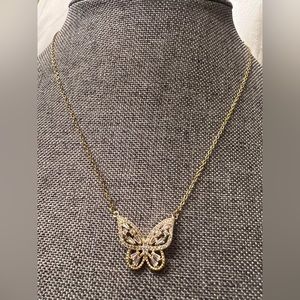 Butterfly Necklace  crystal cz, Butterfly Necklace Crystal CZ, Butterfly